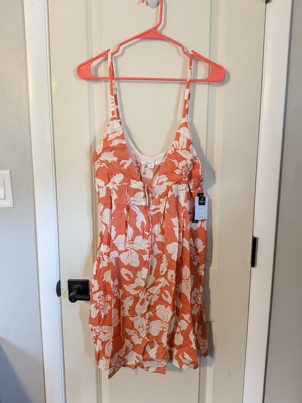 O'Neill Coral and White Floral Mini Dress